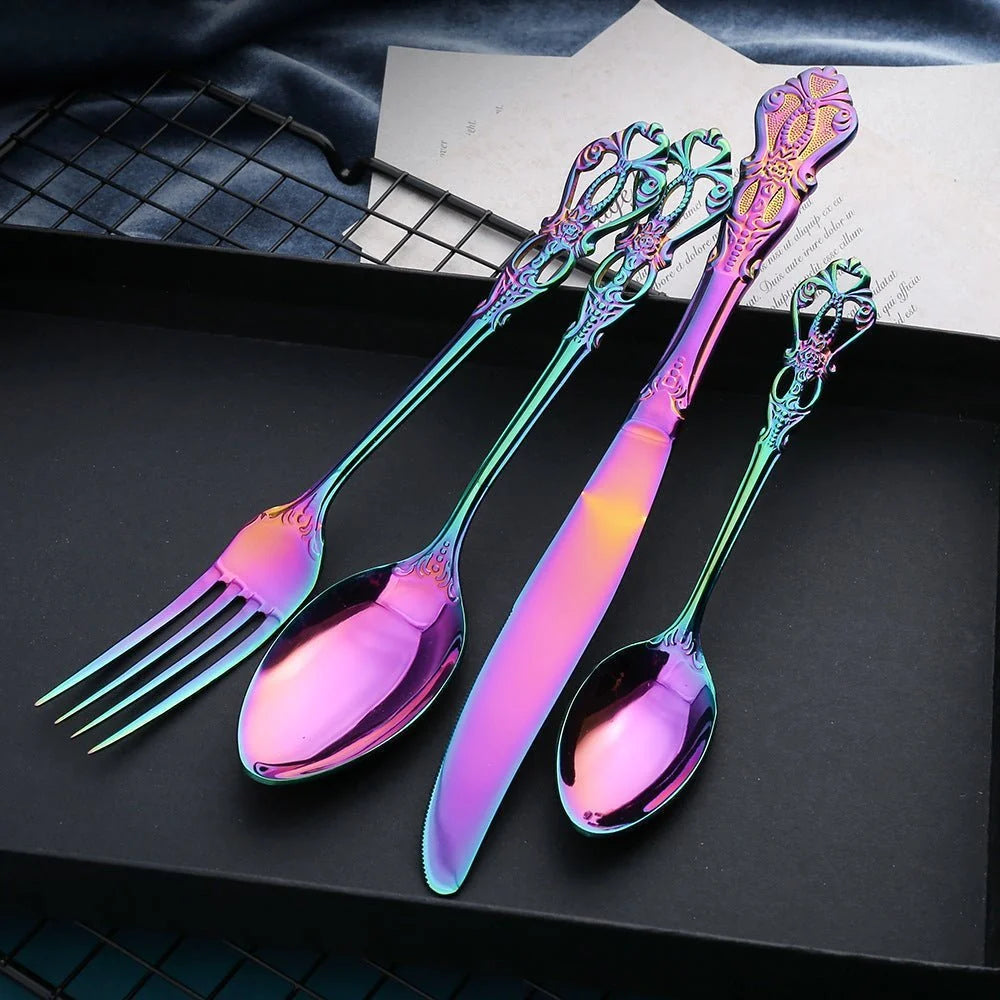 Cutlery Set 18/10 Stainless Steel 24-Piece Dishwasher Safe