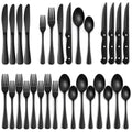Cutlery Set 24-Piece Black Stainless Steel