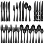 Cutlery Set 24-Piece Black Stainless Steel
