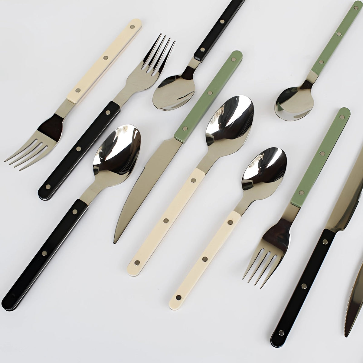 Cutlery Set 24 Piece Stainless Steel Black Handles