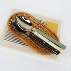 Cutlery Set 24 Piece Stainless Steel Black Handles