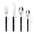 Cutlery Set 24 Piece Stainless Steel Black Handles