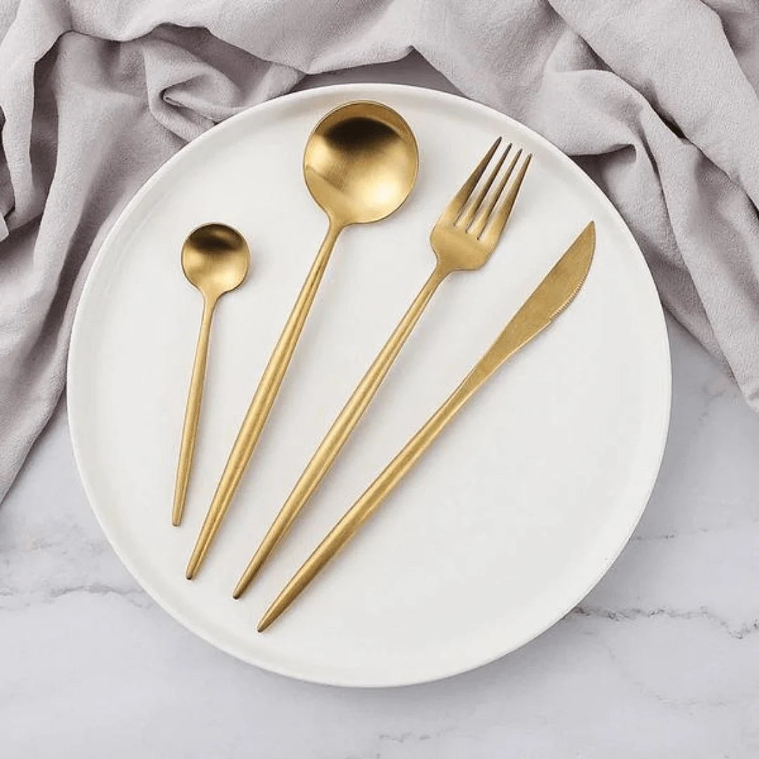 Cutlery Set 24-Piece Stainless Steel Titanium Coated