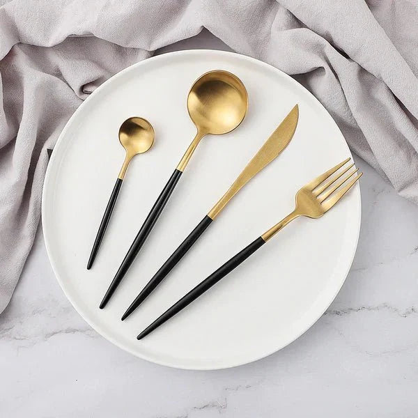 Cutlery Set 24-Piece Stainless Steel Titanium Coated