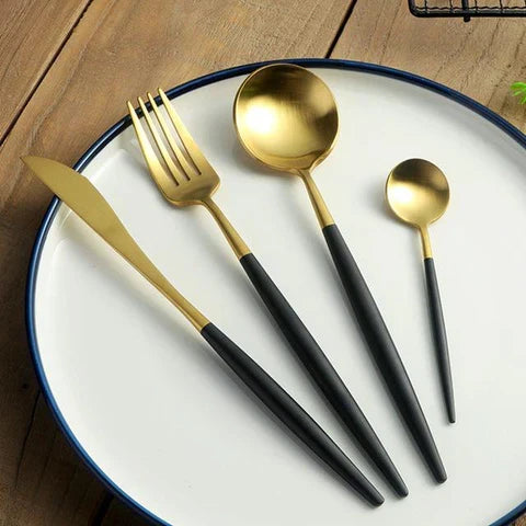 Cutlery Set 24-Piece Stainless Steel Titanium Coated
