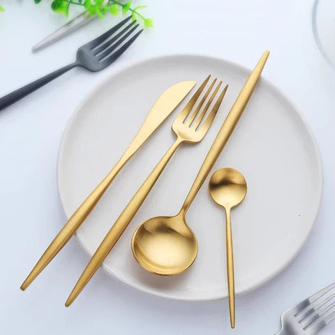 Cutlery Set 24-Piece Stainless Steel & Titanium Mirror
