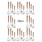 Cutlery Set 30-Piece Stainless Steel Wood-Look Handles