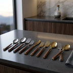 Cutlery Set 30-Piece Stainless Steel Wood-Look Handles