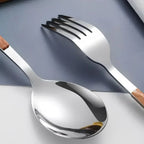 Cutlery Set 30-Piece Stainless Steel Wood-Look Handles