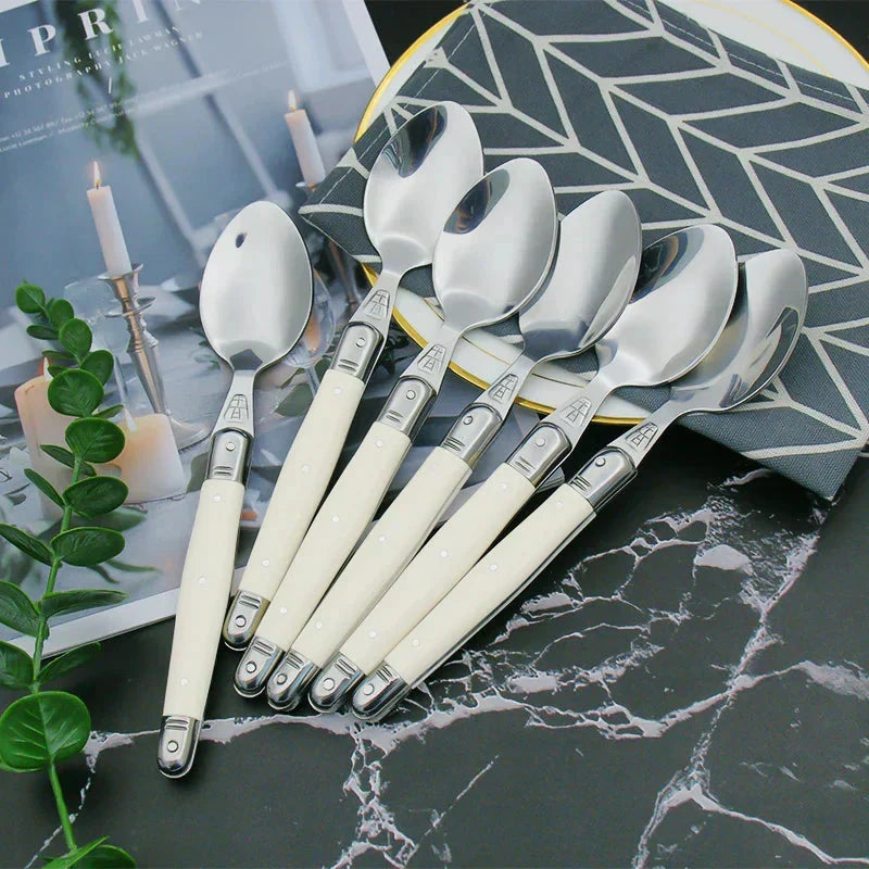 Cutlery Set 304 Stainless Steel & Ergonomic Ivory Handles