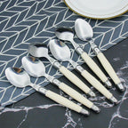 Cutlery Set 304 Stainless Steel & Ergonomic Ivory Handles