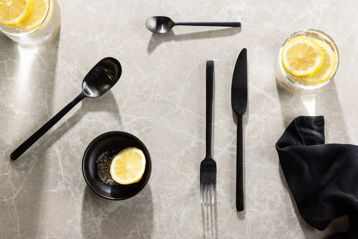 Cutlery Set Matte Black Stainless Steel 24-Piece