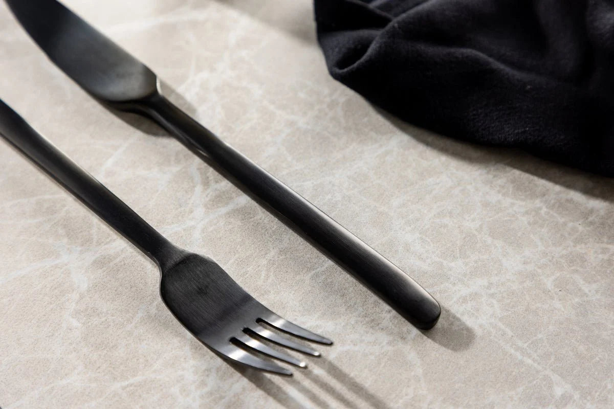 Cutlery Set Matte Black Stainless Steel 24-Piece