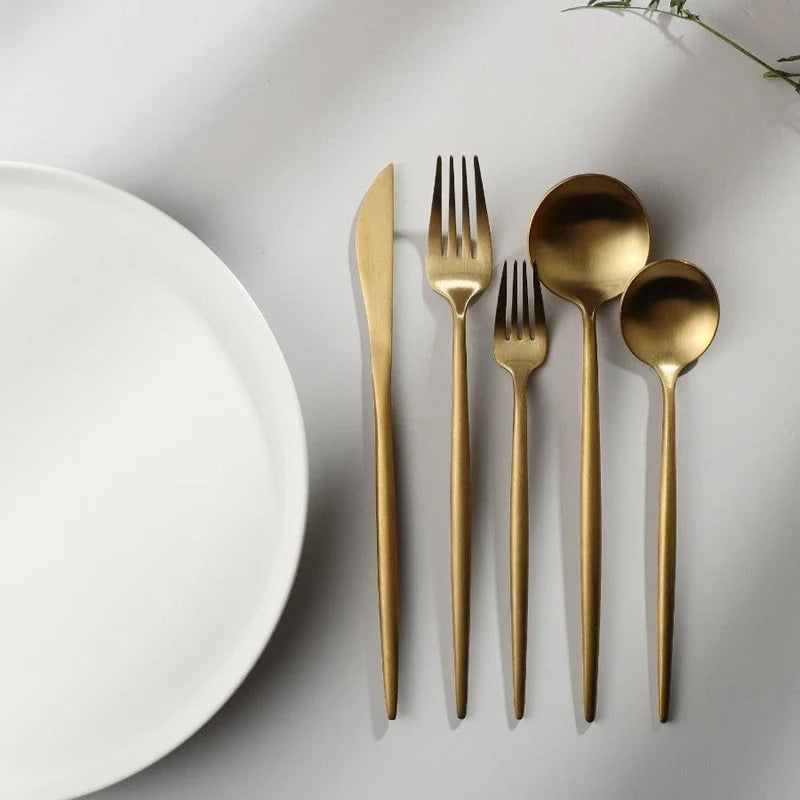 Cutlery Set Titanium Coated 18/10 Stainless Steel Dishwasher Safe