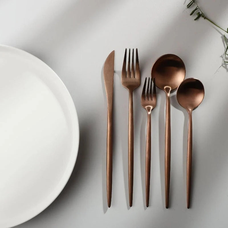 Cutlery Set Titanium Coated 18/10 Stainless Steel Dishwasher Safe