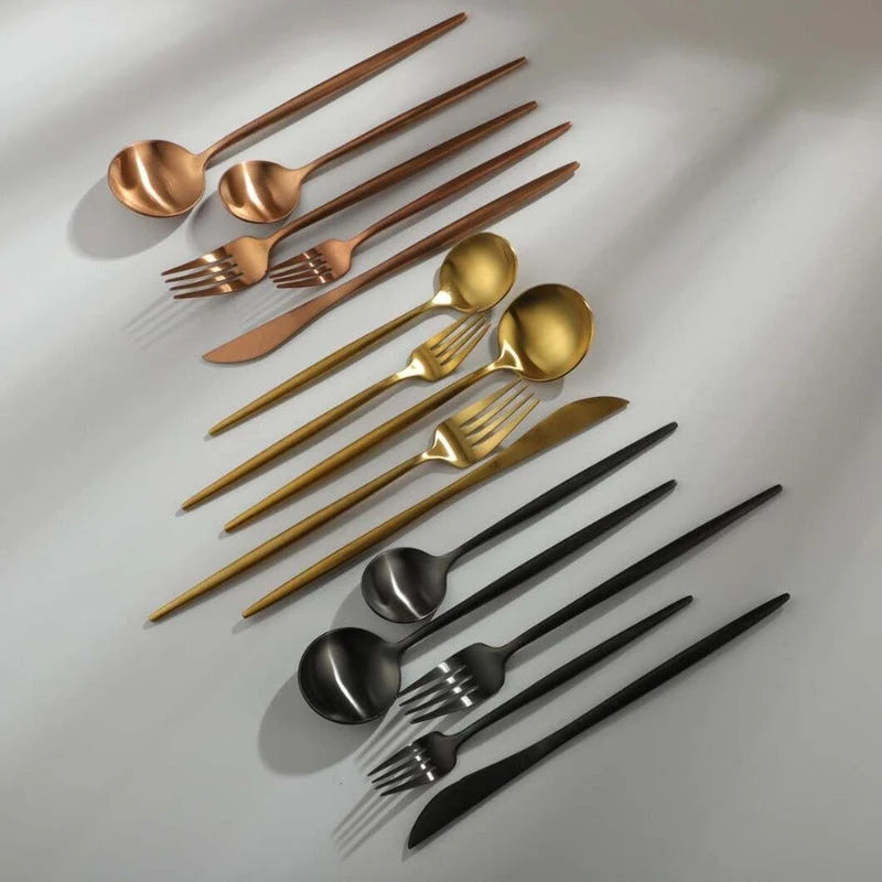 Cutlery Set Titanium Coated 18/10 Stainless Steel Dishwasher Safe