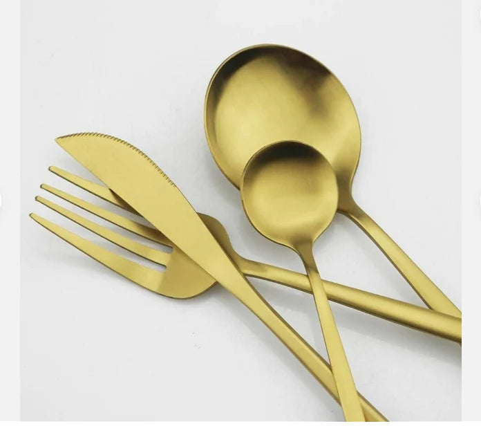 Cutlery Set Titanium Coated 18/10 Stainless Steel Dishwasher Safe