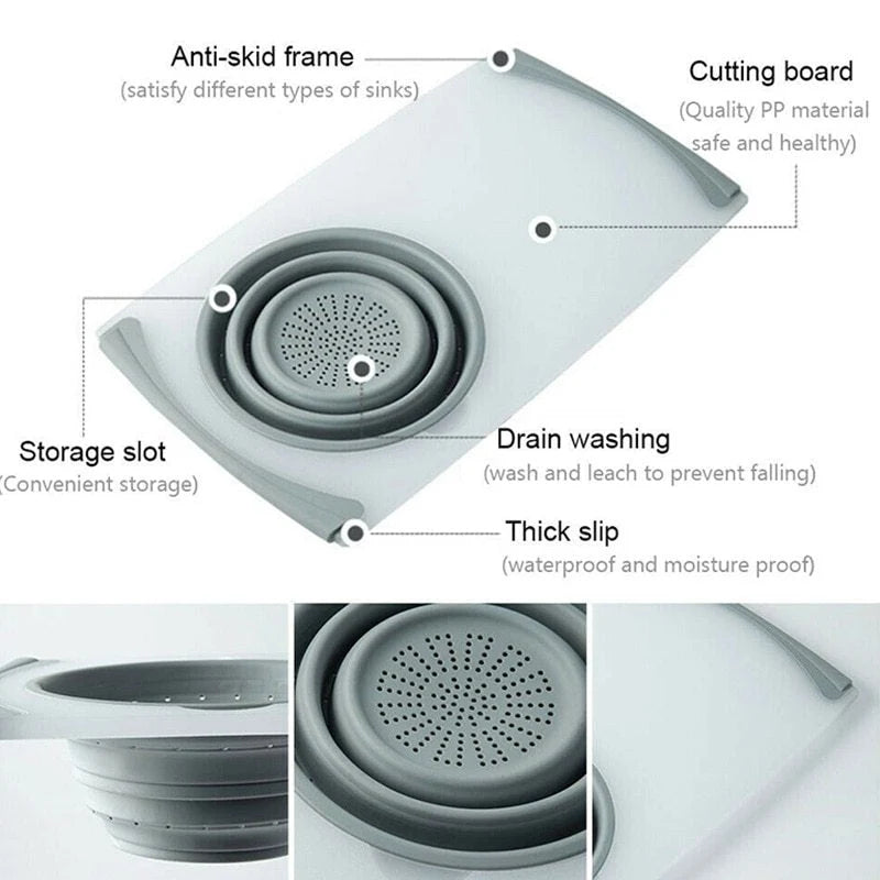 Cutting Board 3-In-1 Detachable Drain Basin