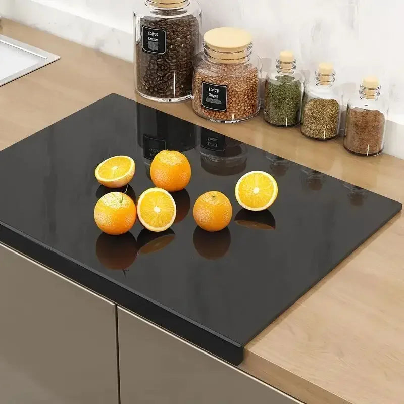 Cutting Board Acrylic Non-Slip Base Lifting Lip Glossy Black