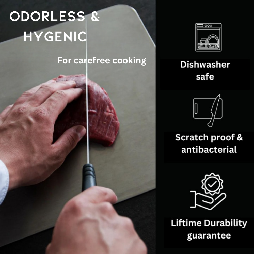 Cutting Board Antibacterial Medical-Grade Titanium Knife-Friendly