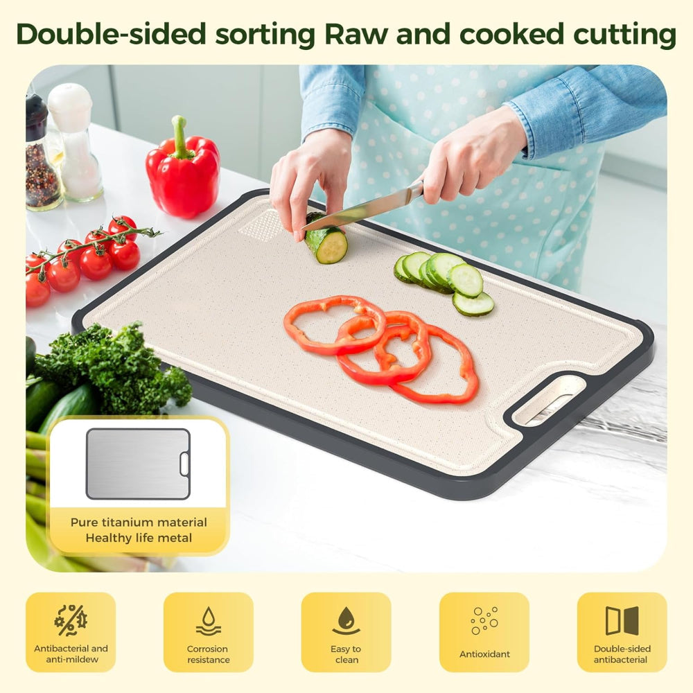 Cutting Board Double Sided Metal & Plastic Juice Groove