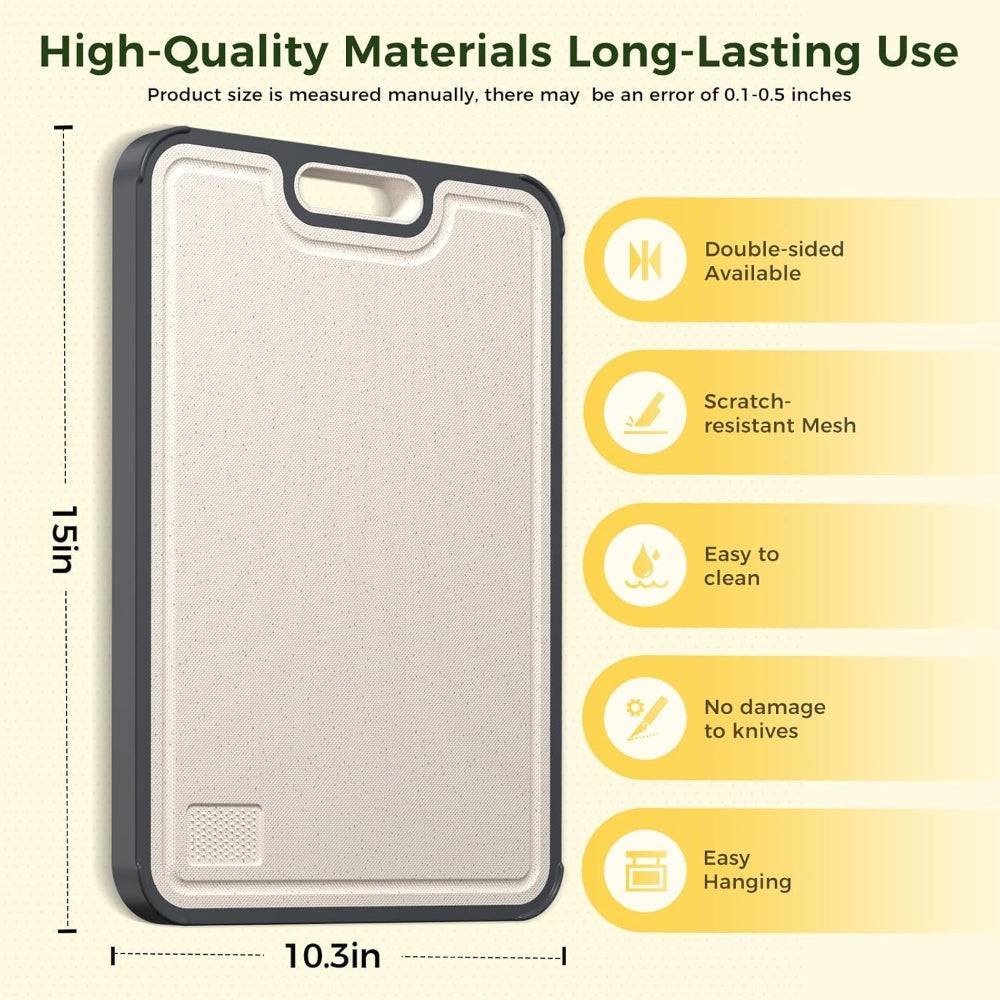 Cutting Board Double Sided Metal & Plastic Juice Groove