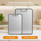 Cutting Board Double-Sided Metal & Plastic With Juice Groove