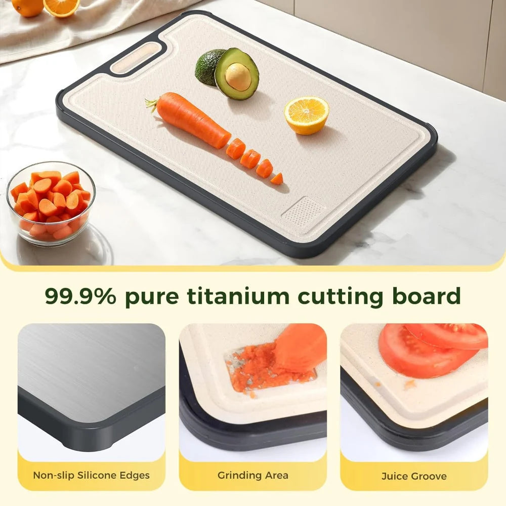 Cutting Board Double-Sided Metal & Plastic With Juice Groove