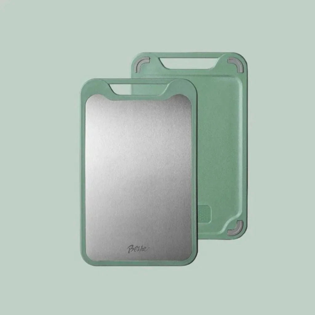 Cutting Board Double-Sided Stainless Steel & Plastic Juice Groove