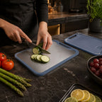 Cutting Board Double-Sided Stainless Steel & Plastic Juice Groove
