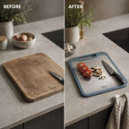 Cutting Board Double-Sided Stainless Steel & Plastic Juice Groove