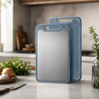 Cutting Board Double-Sided Stainless Steel & Plastic Juice Groove