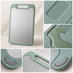 Cutting Board Double-Sided Stainless Steel & Plastic Juice Groove