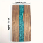 Cutting Board Handcrafted Acacia Blue Resin River Food-Safe Finish