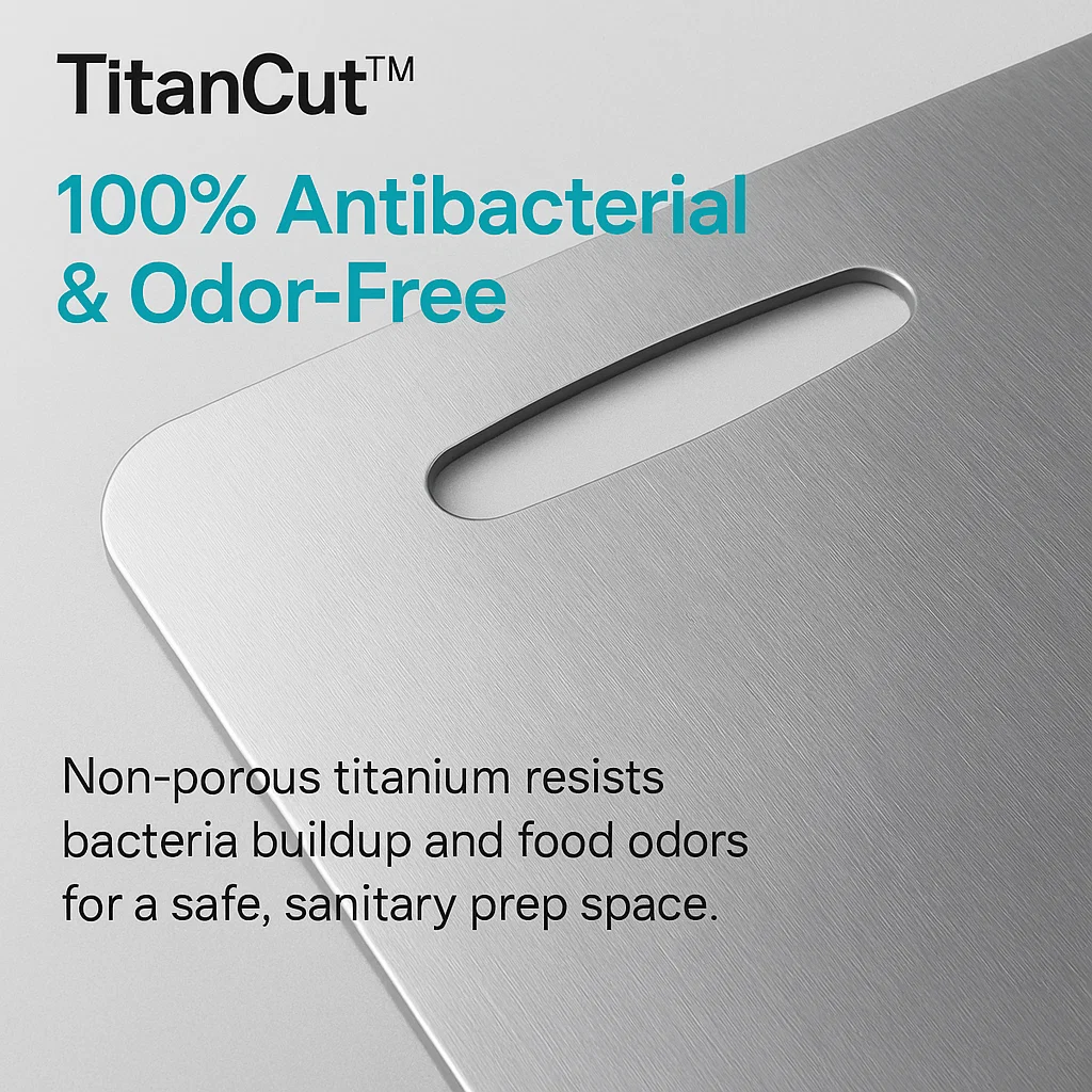 Cutting Board Medical-Grade Titanium Antibacterial & Knife-Friendly