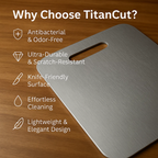 Cutting Board Medical-Grade Titanium Antibacterial & Knife-Friendly