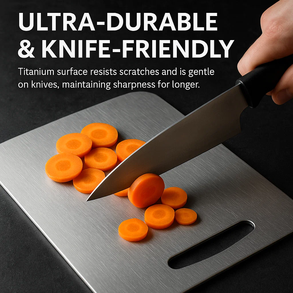 Cutting Board Medical-Grade Titanium Antibacterial & Knife-Friendly