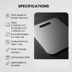 Cutting Board Medical-Grade Titanium Antibacterial & Knife-Friendly