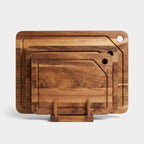 Cutting Board Set 3-Piece Acacia Wood Juice Groove