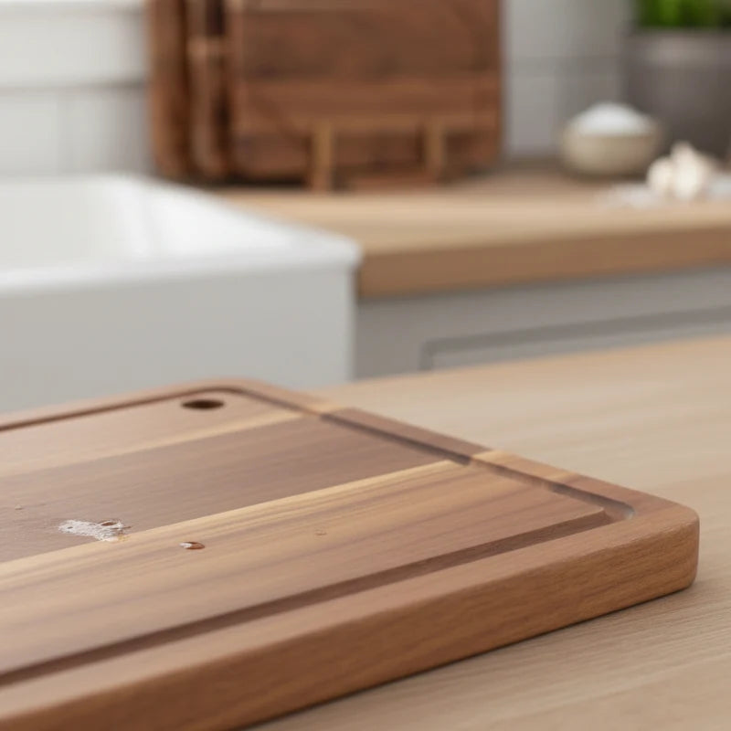 Cutting Board Set 3-Piece Acacia Wood Juice Groove