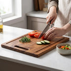 Cutting Board Solid Acacia Integrated Handle