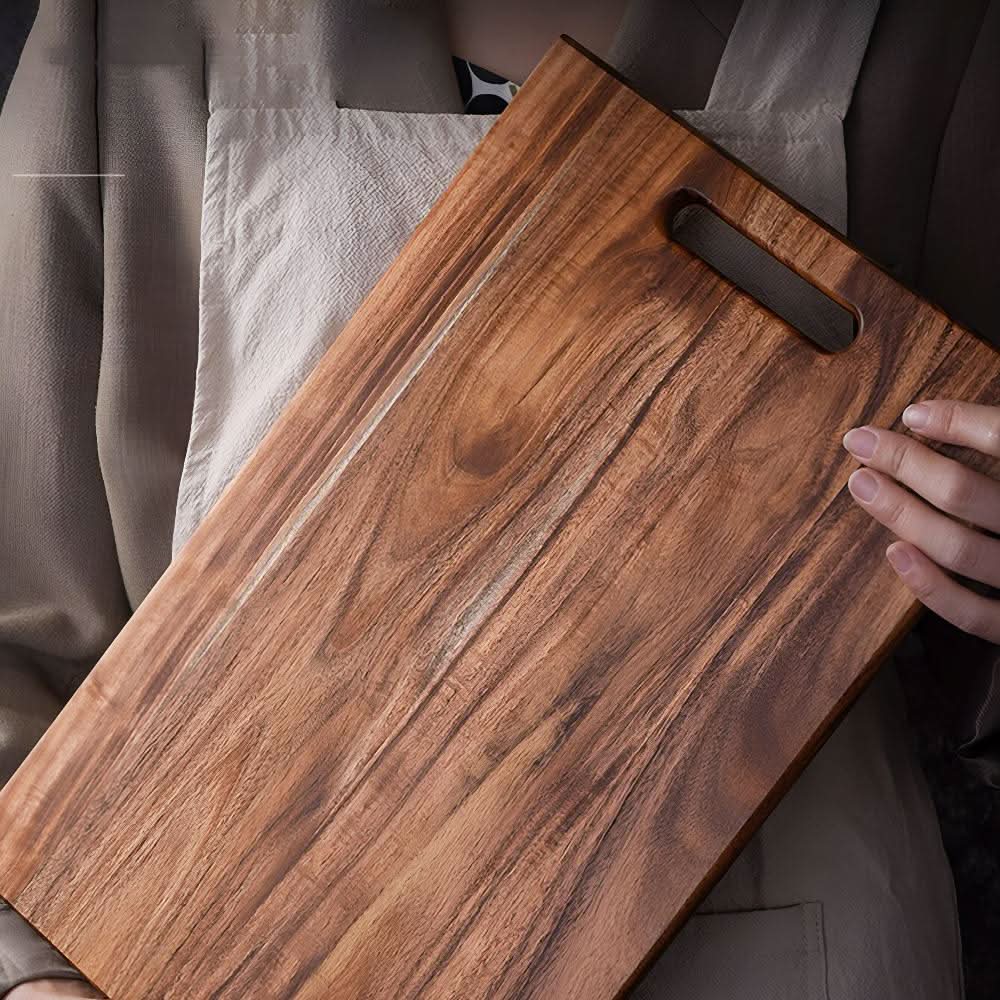 Cutting Board Solid Acacia Integrated Handle