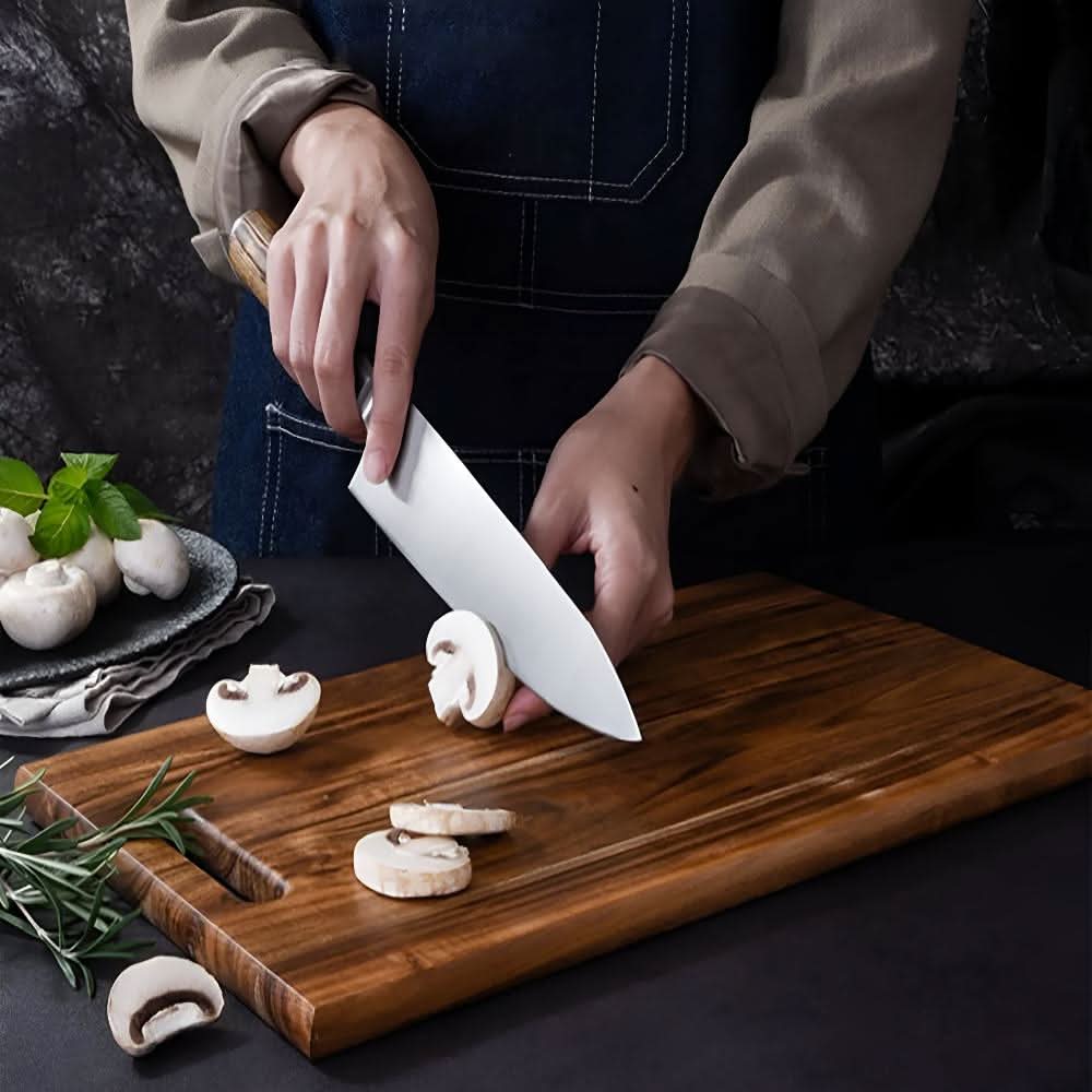 Cutting Board Solid Acacia Integrated Handle