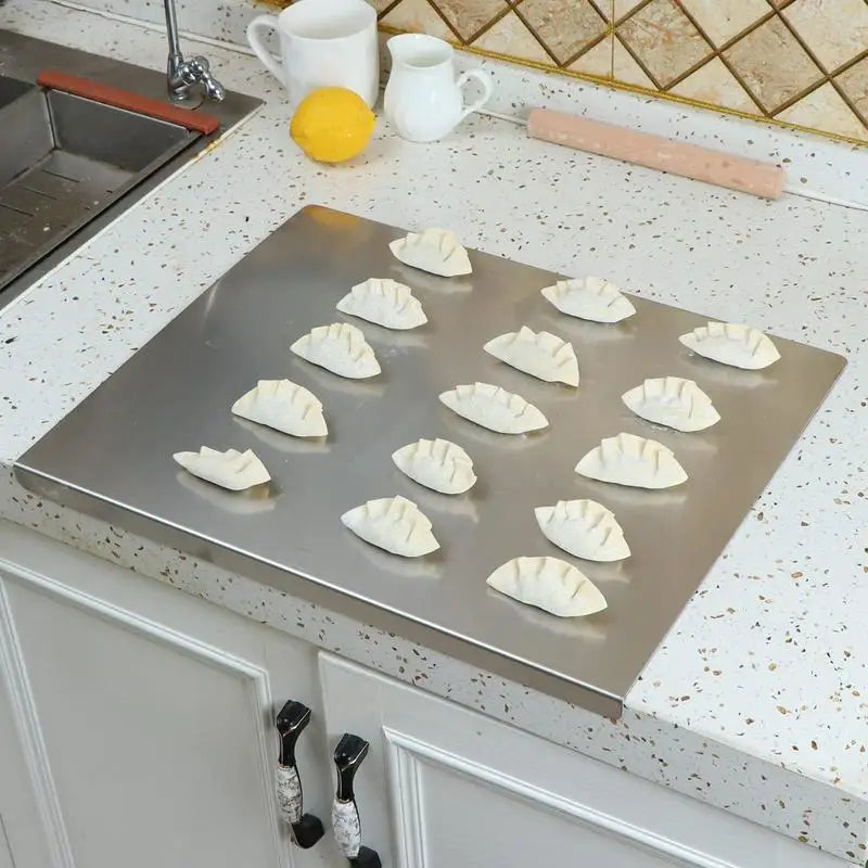 Cutting Board Stainless Steel Non-Slip Base & Spill-Proof Edge