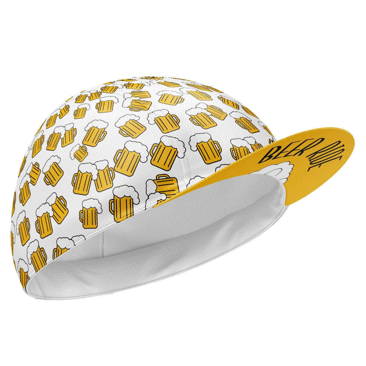Cycling Cap Beer Graphic Curved Visor Helmet Friendly Fit