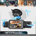 Dash Cam 4-Channel Wireless Night Vision Parking Monitor