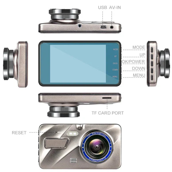 Dash Camera Dual Front & Rear 1080p Wide-Angle