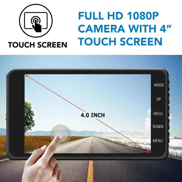 Dash Camera Dual Front & Rear 1080p Wide-Angle