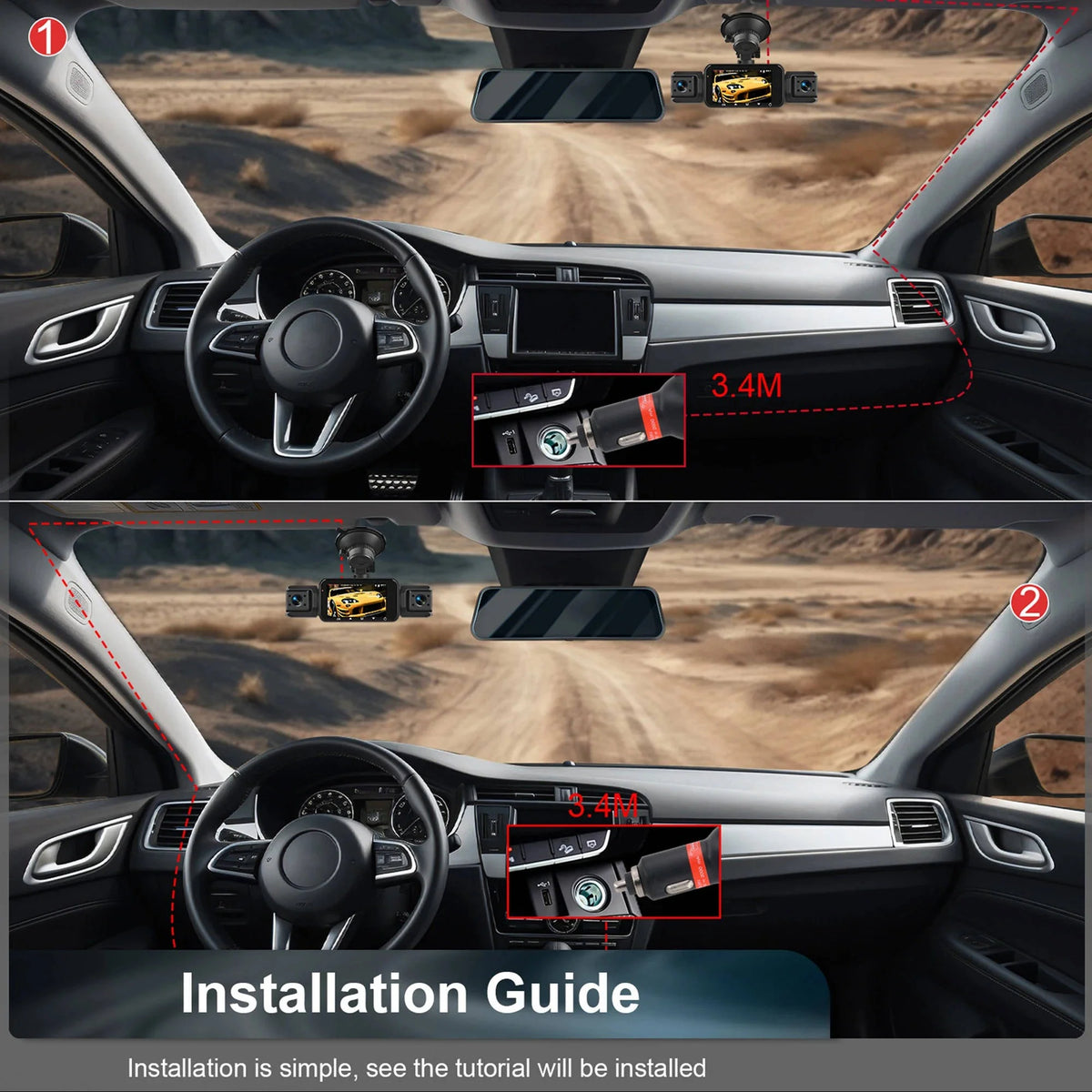 Dash Camera System 4-Channel 1920P Front Night Vision