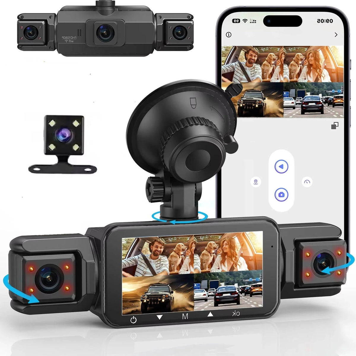 Dash Camera System 4-Channel 1920P Front Night Vision